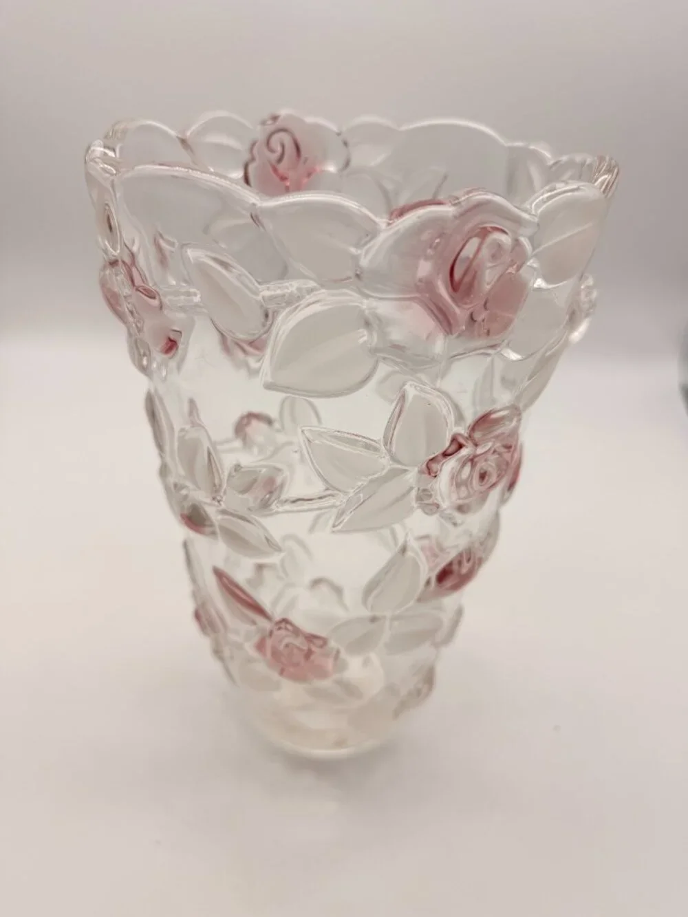 Mikasa Bella Rosa Pink Frost Crystal Vase 9.5